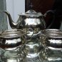 Antique Silver Plate: A three piece Teaset - early 20thC