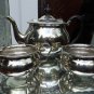 Antique Silver Plate: A three piece Teaset - early 20thC