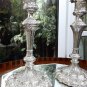 Antique Silver Plate : Pair Victorian cast Moorish Design Elkington Candlesticks