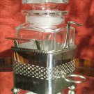 Antique Silver Plate : A stylish late Victorian Pickle Stand - cut glass Jar