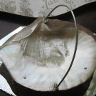 Antique Silver & Nacre: large and rare solid silver and Nacre Caviar Clam Dish