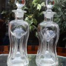 Antique Glass : A novelty pair of Miniature Glug Decanters / Whiskey Noggins
