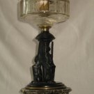 An impressive and substantial Egyptian Revival double duplex burner Oil Lamp