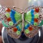 Antique Jewellery : A large fine solid sterling silver & enamel Butterfly Brooch