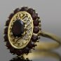 VINTAGE 18K SOLID YELLOW GOLD & 2.04CT RED GARNET GEMSTONE ESTATE COCKTAIL RING