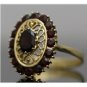 VINTAGE 18K SOLID YELLOW GOLD & 2.04CT RED GARNET GEMSTONE ESTATE COCKTAIL RING
