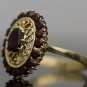 VINTAGE 18K SOLID YELLOW GOLD & 2.04CT RED GARNET GEMSTONE ESTATE COCKTAIL RING