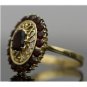 VINTAGE 18K SOLID YELLOW GOLD & 2.04CT RED GARNET GEMSTONE ESTATE COCKTAIL RING