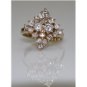 GORGEOUS 14K YELLOW GOLD 1.05 CT DIAMOND CLUSTER COCKTAIL RING SIZE 6 ~ FREE S&H