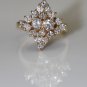 GORGEOUS 14K YELLOW GOLD 1.05 CT DIAMOND CLUSTER COCKTAIL RING SIZE 6 ~ FREE S&H