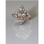 GORGEOUS 14K YELLOW GOLD 1.05 CT DIAMOND CLUSTER COCKTAIL RING SIZE 6 ~ FREE S&H