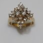 GORGEOUS 14K YELLOW GOLD 1.05 CT DIAMOND CLUSTER COCKTAIL RING SIZE 6 ~ FREE S&H