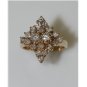 GORGEOUS 14K YELLOW GOLD 1.05 CT DIAMOND CLUSTER COCKTAIL RING SIZE 6 ~ FREE S&H