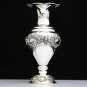 STUNNING 925 STERLING SILVER INTRICATE REPOUSSE FLORAL MOTIF FLOWER VASE ~ NEW