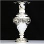 STUNNING 925 STERLING SILVER INTRICATE REPOUSSE FLORAL MOTIF FLOWER VASE ~ NEW