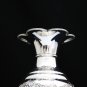STUNNING 925 STERLING SILVER INTRICATE REPOUSSE FLORAL MOTIF FLOWER VASE ~ NEW