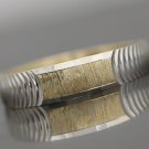 UNIQUE SOLID 14K YELLOW & WHITE GOLD MENS WEDDING BAND RING SZ 12.5 ~ 3 GRAMS