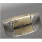 UNIQUE SOLID 14K YELLOW & WHITE GOLD MENS WEDDING BAND RING SZ 12.5 ~ 3 GRAMS
