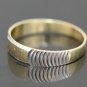 UNIQUE SOLID 14K YELLOW & WHITE GOLD MENS WEDDING BAND RING SZ 12.5 ~ 3 GRAMS