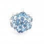 STUNNING 10K SOLID WHITE GOLD & BLUE TOPAZ COCKTAIL RING ~ FREE S&H