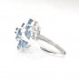 STUNNING 10K SOLID WHITE GOLD & BLUE TOPAZ COCKTAIL RING ~ FREE S&H