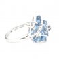 STUNNING 10K SOLID WHITE GOLD & BLUE TOPAZ COCKTAIL RING ~ FREE S&H