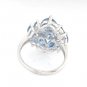 STUNNING 10K SOLID WHITE GOLD & BLUE TOPAZ COCKTAIL RING ~ FREE S&H
