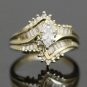 UNIQUE 14K YELLOW GOLD 0.56 TCW MARQUISE DIAMOND ENGAGEMENT RING ~ SIZE 6