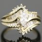 UNIQUE 14K YELLOW GOLD 0.56 TCW MARQUISE DIAMOND ENGAGEMENT RING ~ SIZE 6