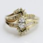 UNIQUE 14K YELLOW GOLD 0.56 TCW MARQUISE DIAMOND ENGAGEMENT RING ~ SIZE 6
