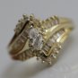 UNIQUE 14K YELLOW GOLD 0.56 TCW MARQUISE DIAMOND ENGAGEMENT RING ~ SIZE 6