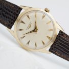 VINTAGE 1956 HANDSOME 10K YELLOW GOLD FILLED LONGINES WRIST WATCH SERVICED &100%