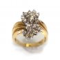 STUNNING 14K YELLOW GOLD 1.01 CT DIAMOND FLOWER CLUSTER COCKTAIL RING SIZE 5.5