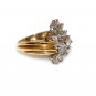 STUNNING 14K YELLOW GOLD 1.01 CT DIAMOND FLOWER CLUSTER COCKTAIL RING SIZE 5.5