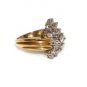 STUNNING 14K YELLOW GOLD 1.01 CT DIAMOND FLOWER CLUSTER COCKTAIL RING SIZE 5.5