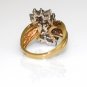 STUNNING 14K YELLOW GOLD 1.01 CT DIAMOND FLOWER CLUSTER COCKTAIL RING SIZE 5.5