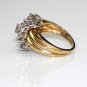 STUNNING 14K YELLOW GOLD 1.01 CT DIAMOND FLOWER CLUSTER COCKTAIL RING SIZE 5.5