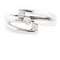 BEAUTIFUL 18K WHITE GOLD & 3 ROUND BRILLIANT DIAMOND FASHION RING ~ FREE S&H