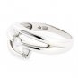 BEAUTIFUL 18K WHITE GOLD & 3 ROUND BRILLIANT DIAMOND FASHION RING ~ FREE S&H
