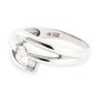 BEAUTIFUL 18K WHITE GOLD & 3 ROUND BRILLIANT DIAMOND FASHION RING ~ FREE S&H
