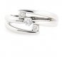 BEAUTIFUL 18K WHITE GOLD & 3 ROUND BRILLIANT DIAMOND FASHION RING ~ FREE S&H