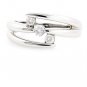 BEAUTIFUL 18K WHITE GOLD & 3 ROUND BRILLIANT DIAMOND FASHION RING ~ FREE S&H