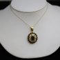 VINTAGE 18K YELLOW GOLD & 4.5CT GARNET FLORAL FILIGREE PENDANT NECKLACE ENHANCER