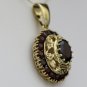 VINTAGE 18K YELLOW GOLD & 4.5CT GARNET FLORAL FILIGREE PENDANT NECKLACE ENHANCER