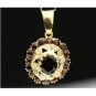 VINTAGE 18K YELLOW GOLD & 4.5CT GARNET FLORAL FILIGREE PENDANT NECKLACE ENHANCER