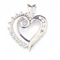 BEAUTIFUL 10K SOLID WHITE GOLD AND DIAMONDS HEART CHARM / PENDANT - MINT COND'