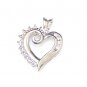 BEAUTIFUL 10K SOLID WHITE GOLD AND DIAMONDS HEART CHARM / PENDANT - MINT COND'
