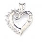 BEAUTIFUL 10K SOLID WHITE GOLD AND DIAMONDS HEART CHARM / PENDANT - MINT COND'
