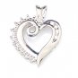 BEAUTIFUL 10K SOLID WHITE GOLD AND DIAMONDS HEART CHARM / PENDANT - MINT COND'