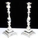 STUNNING SOLID 925 STERLING SILVER PAIR SHABBAT CANDLESTICKS 12" TALL ~BRAND NEW